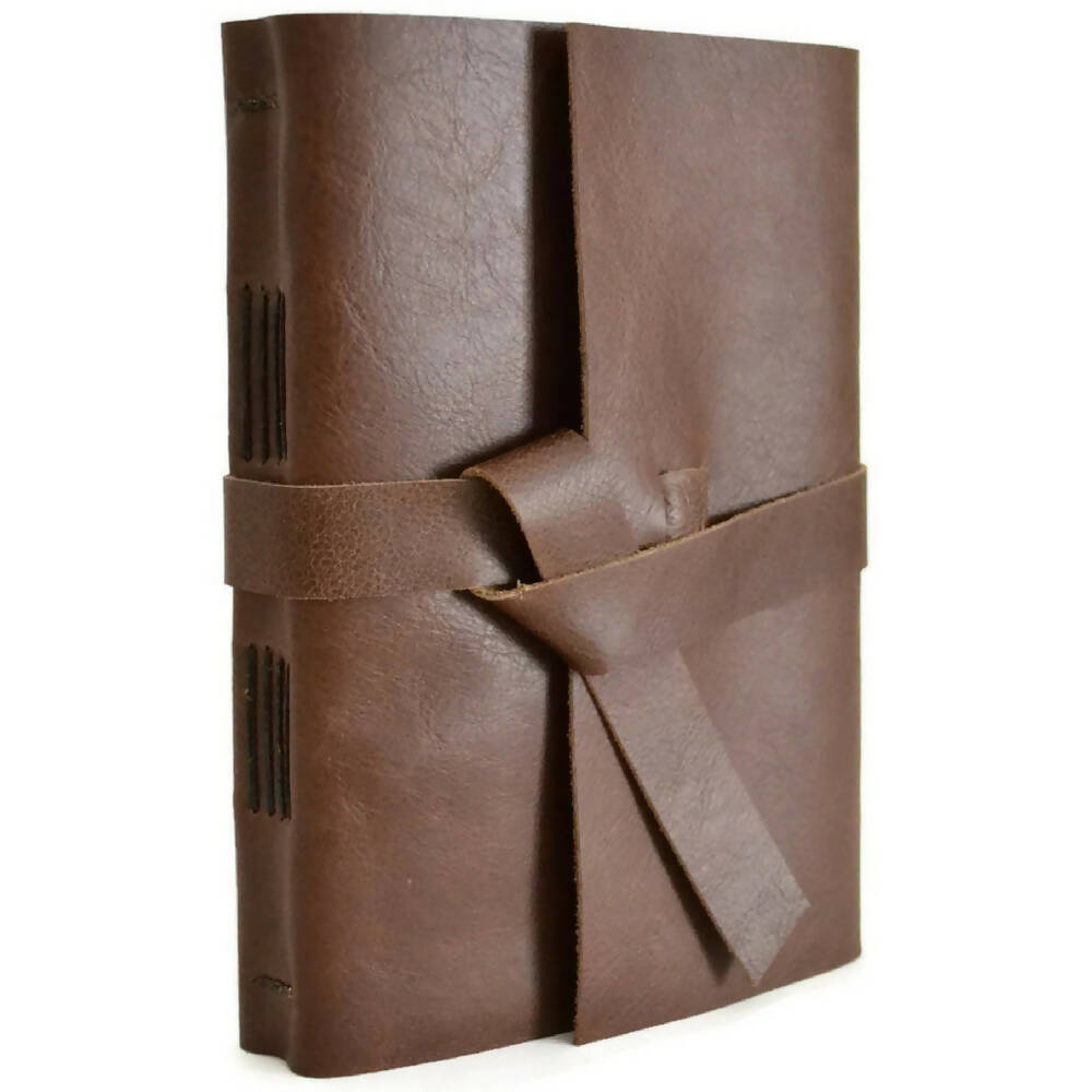 Handmade Leather Journal, Leather Sketchbook, Lined Leather