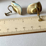 Glazed Potato Chip Earrings, screw-back, vintage