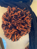 Twin pompom scarf