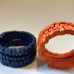 Orange and Blue Wooden Bracelets