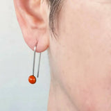 Orange Dot Glass Enamel Earrings with Sterling Silver Ear Wires