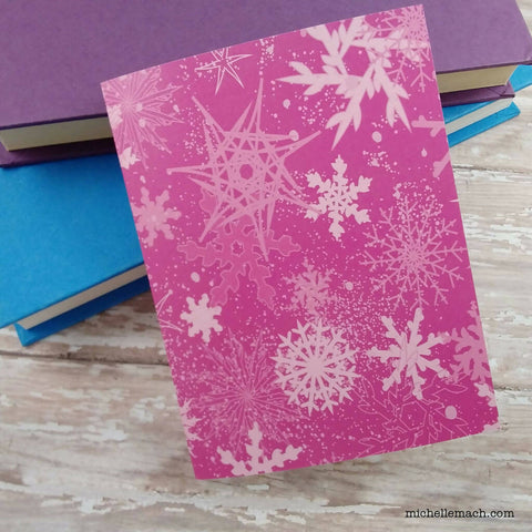 Pink or Purple Snowflake Cards (Set of 8)