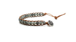 Bead Bracelet Kiwi Stone for a Gift Beaded Wrap Unisex Casual Nature Boho Style