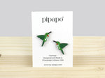 Ruby Throated Hummingbird Stud Earrings