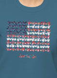 USA Flag & Flowers with “Land That I Love” T-Shirt
