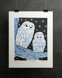 Owl Linocut Print