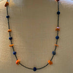 Orange and Blue Nugget Necklace