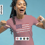 USA Flag & Flowers with "Born to be Free" T-Shirt