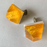 Orange Jello Cube Earrings, vintage