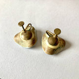 Glazed Potato Chip Earrings, screw-back, vintage