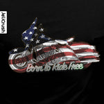 Flag Motorcycle - Born to Ride Free T-Shirt