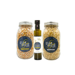 2 Mason Jars of Popcorn & 1 Olive Oil
