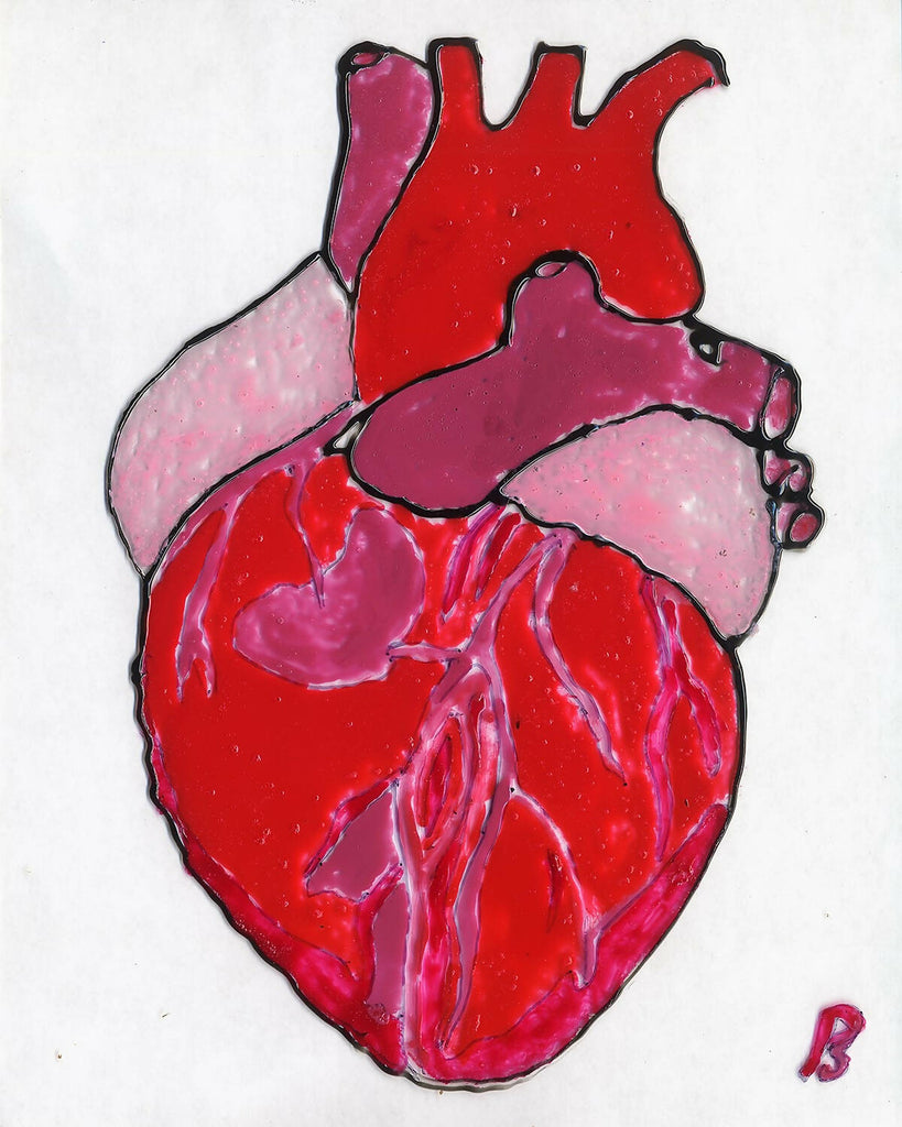 Healthy Heart Flexing Muscle Drawing Art Print by Aloysius Patrimonio -  Pixels