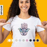 Hand Illustrated Spiritual Hamsa T-shirt (Large Hamsa)