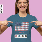 USA Flag & Flowers with “Land That I Love” T-Shirt